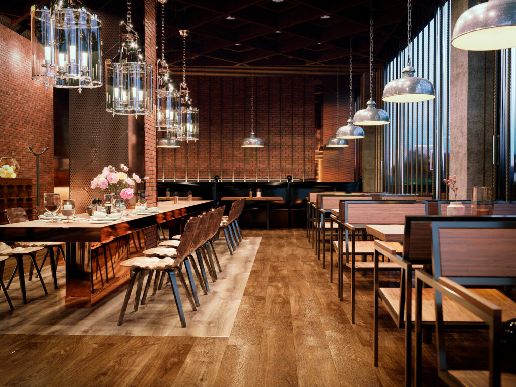 3d render of a restaurant interior